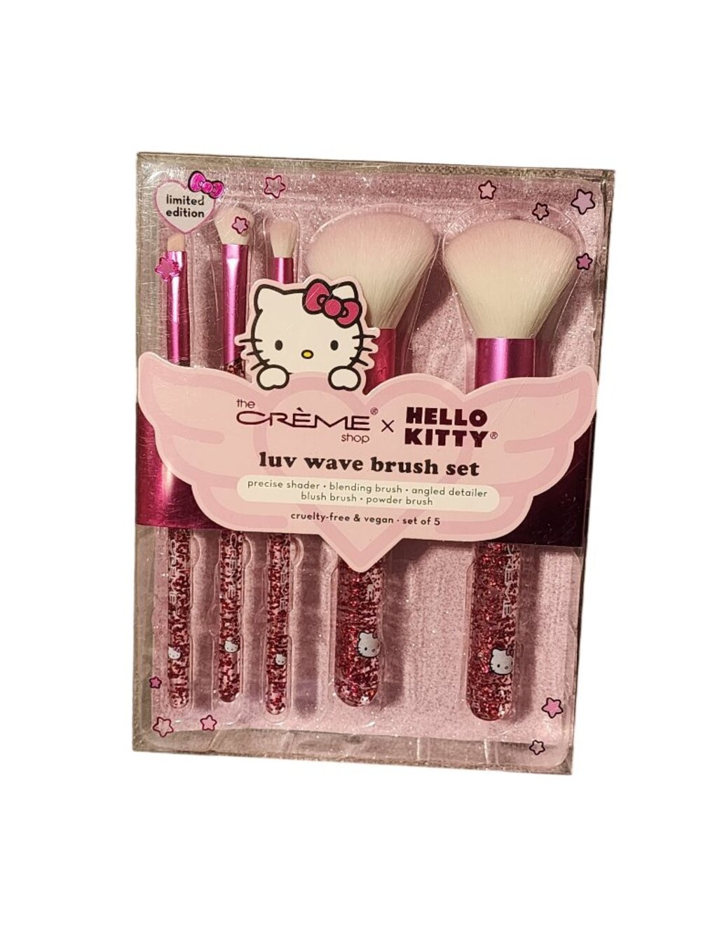 The CREME shop x Hello Kitty makeup brush set of 5 Limited Edition New